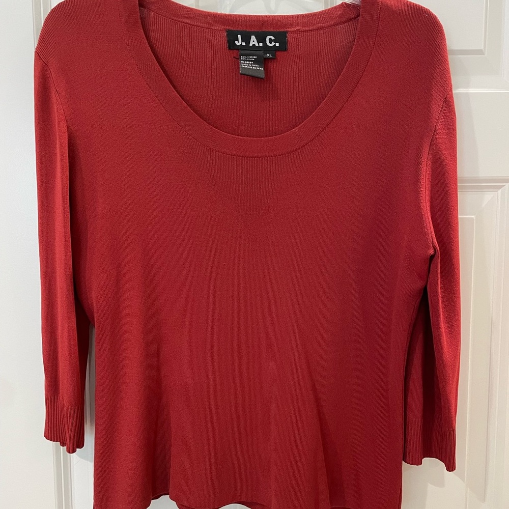 J.A.C. 3/4 Sleeve sweater, Red, XL